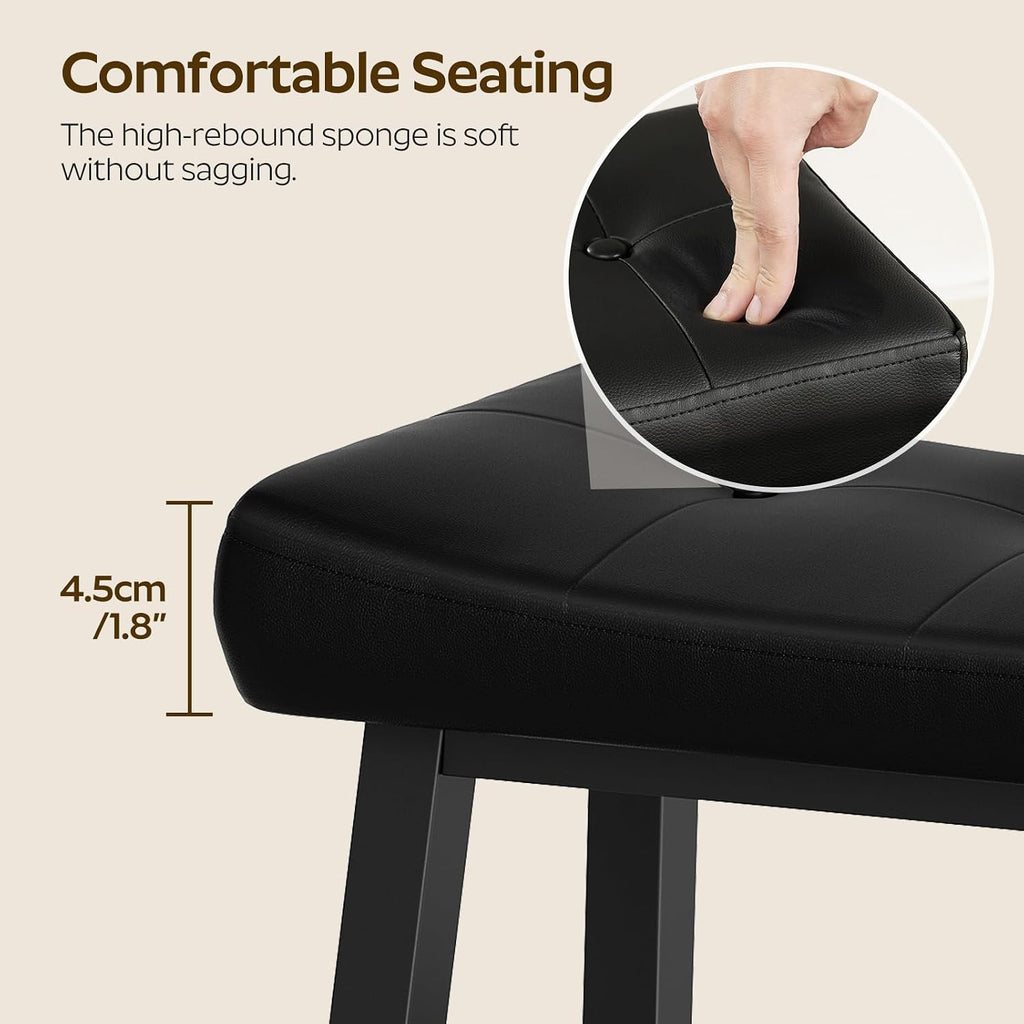 Black Cushioned 3-Tier Shoe Bench