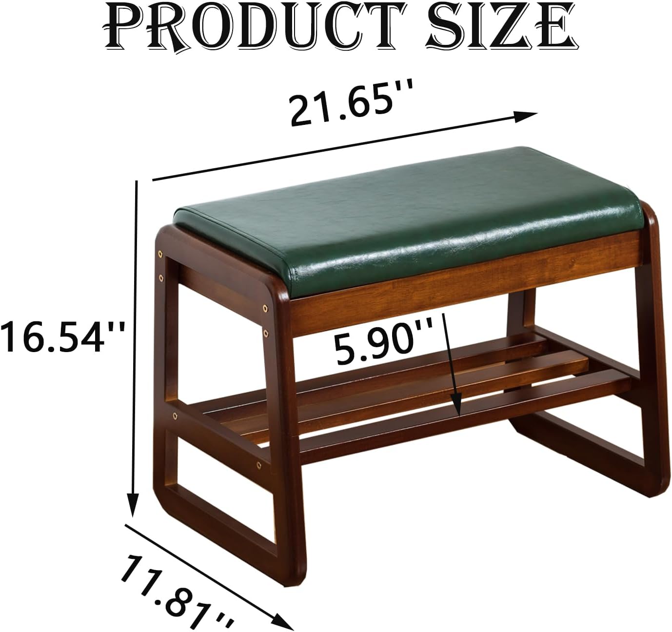 Green Flip Storage Cushioned Shoe Bench