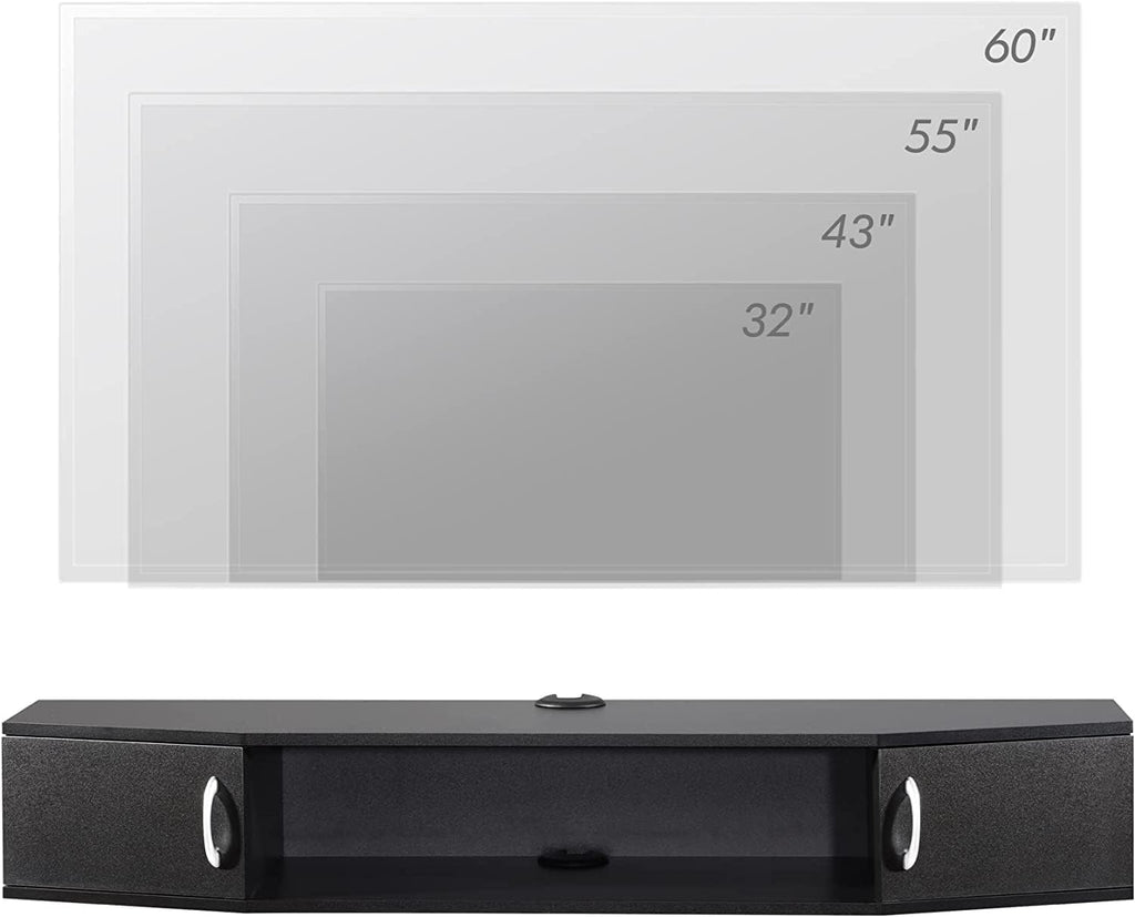 Black Wall Mounted Floating TV Stand