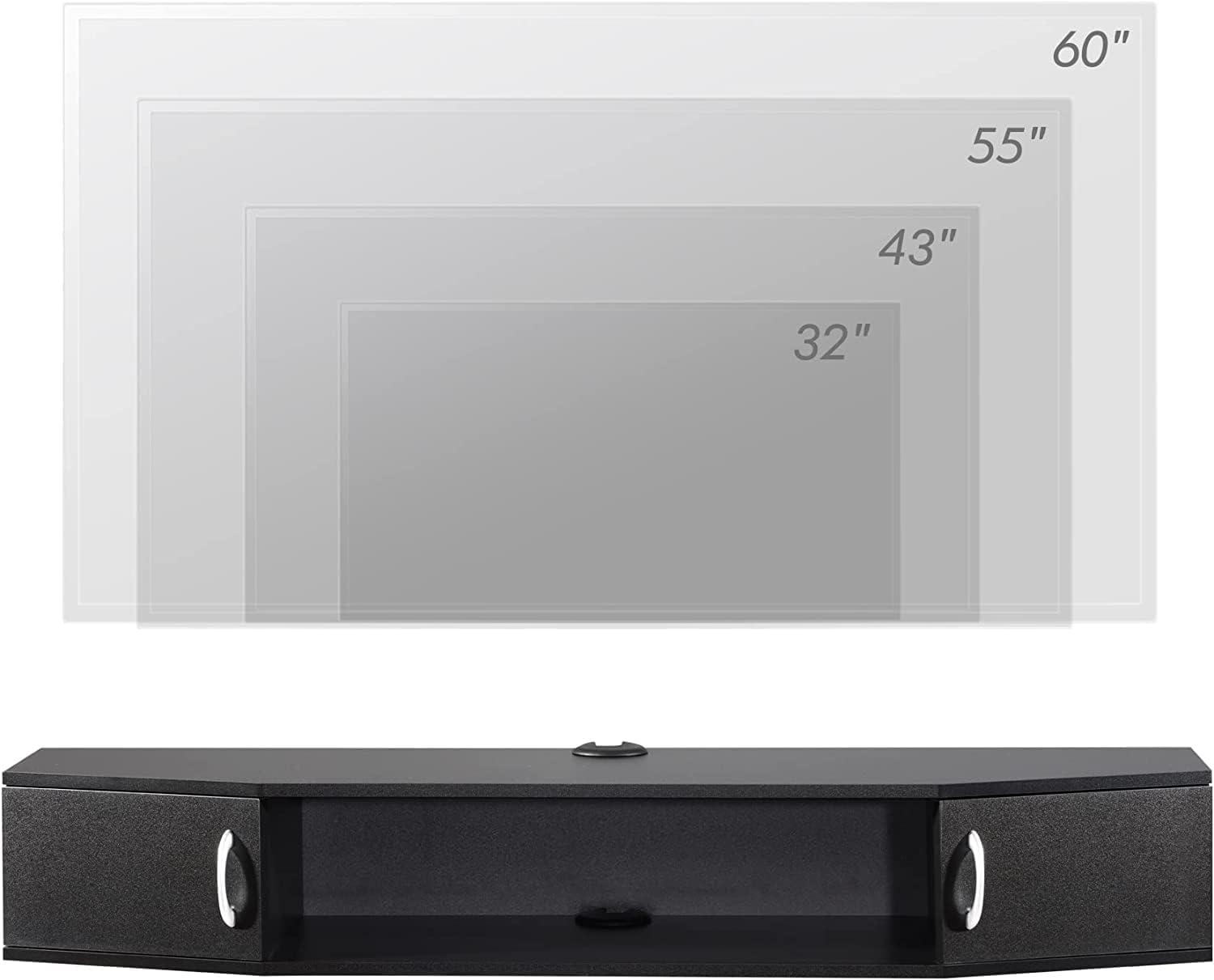 Black Wall Mounted Floating TV Stand