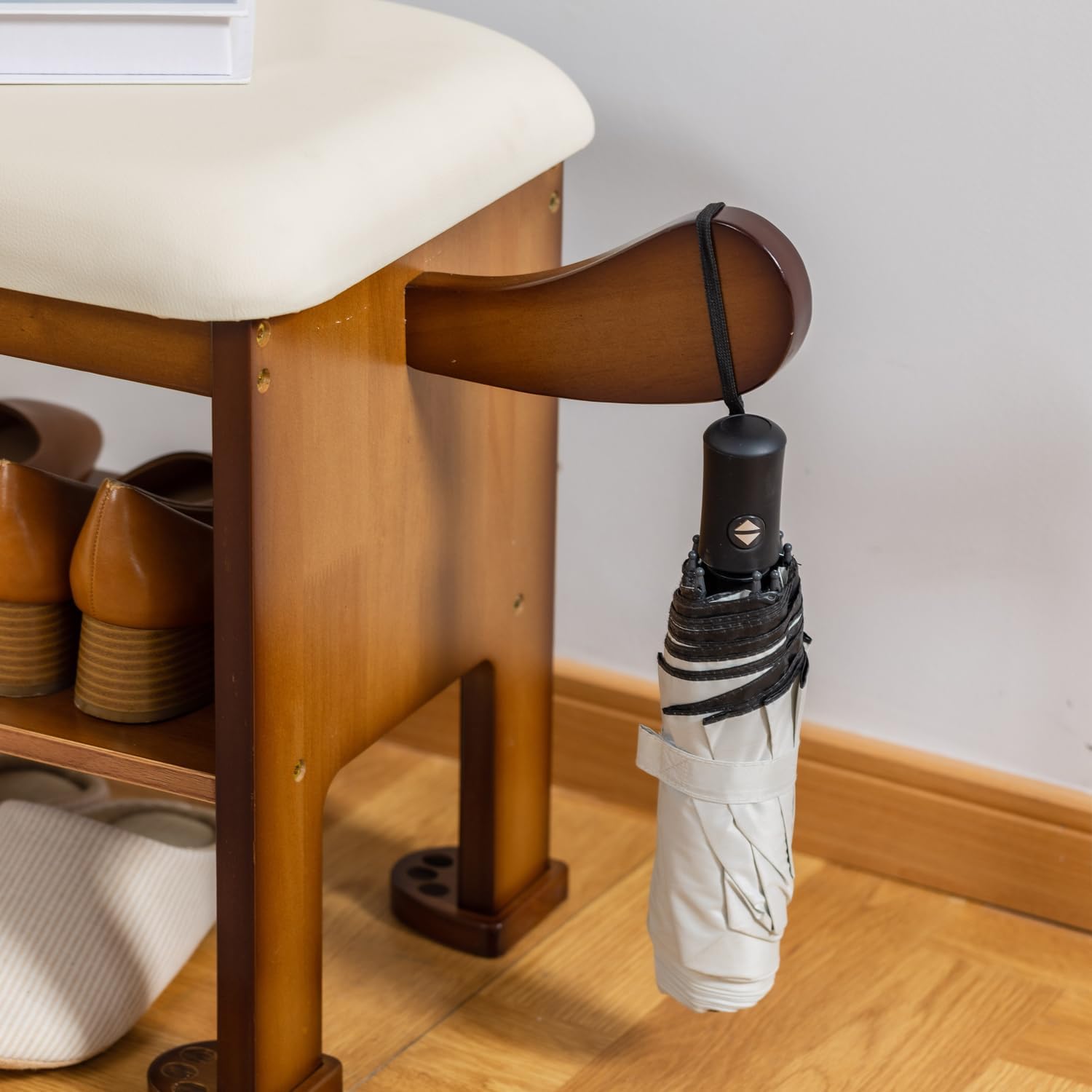 Wood Dog Shaped Cushioned Shoe Bench