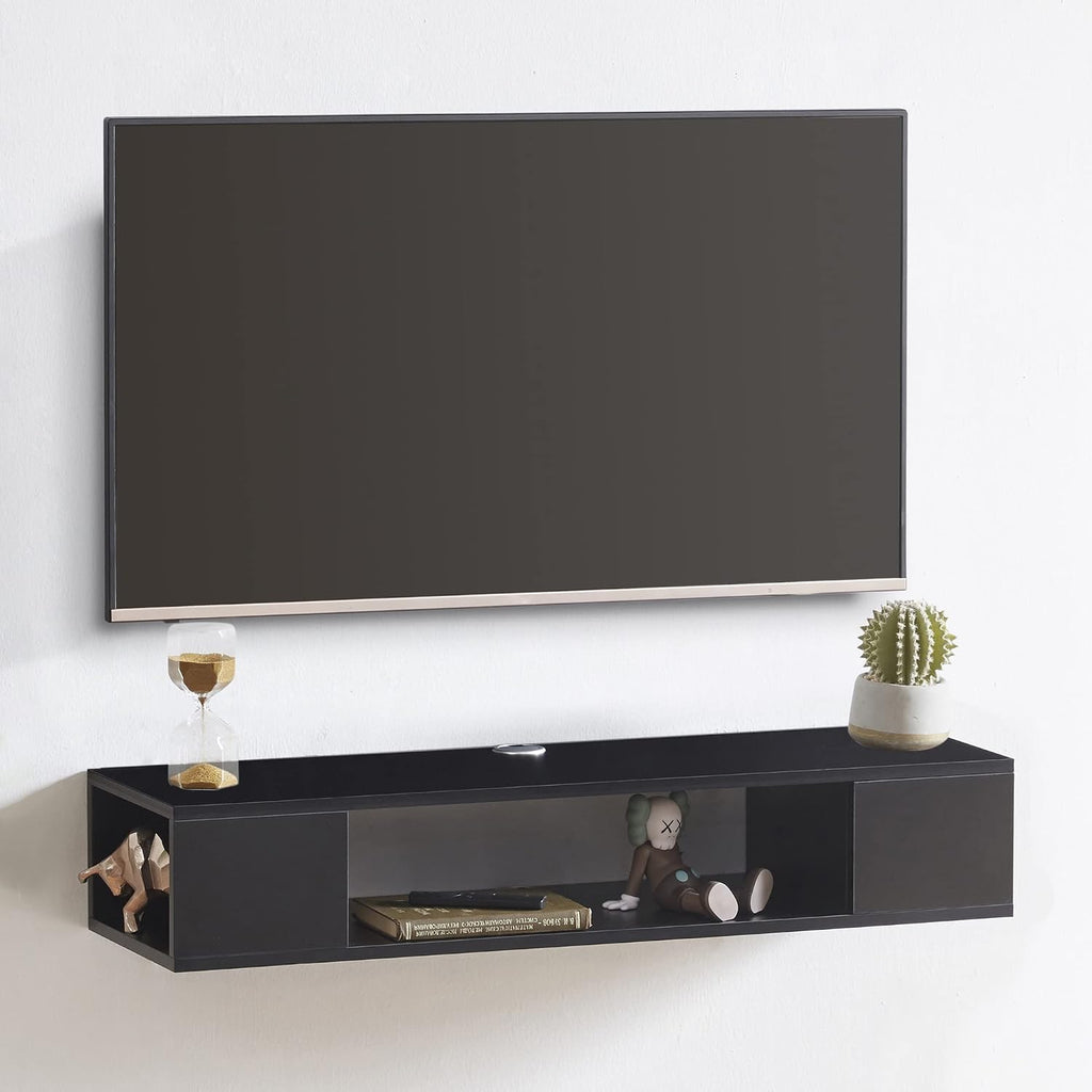 Black Wall Mount Floating TV Cabinet