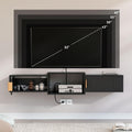 Black Mid Century Floating TV Stand