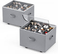 Gray Wheeled 2 Pack Shoe Storage Boxes