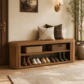 Brown Farmhouse 3-Tier Shoe Bench