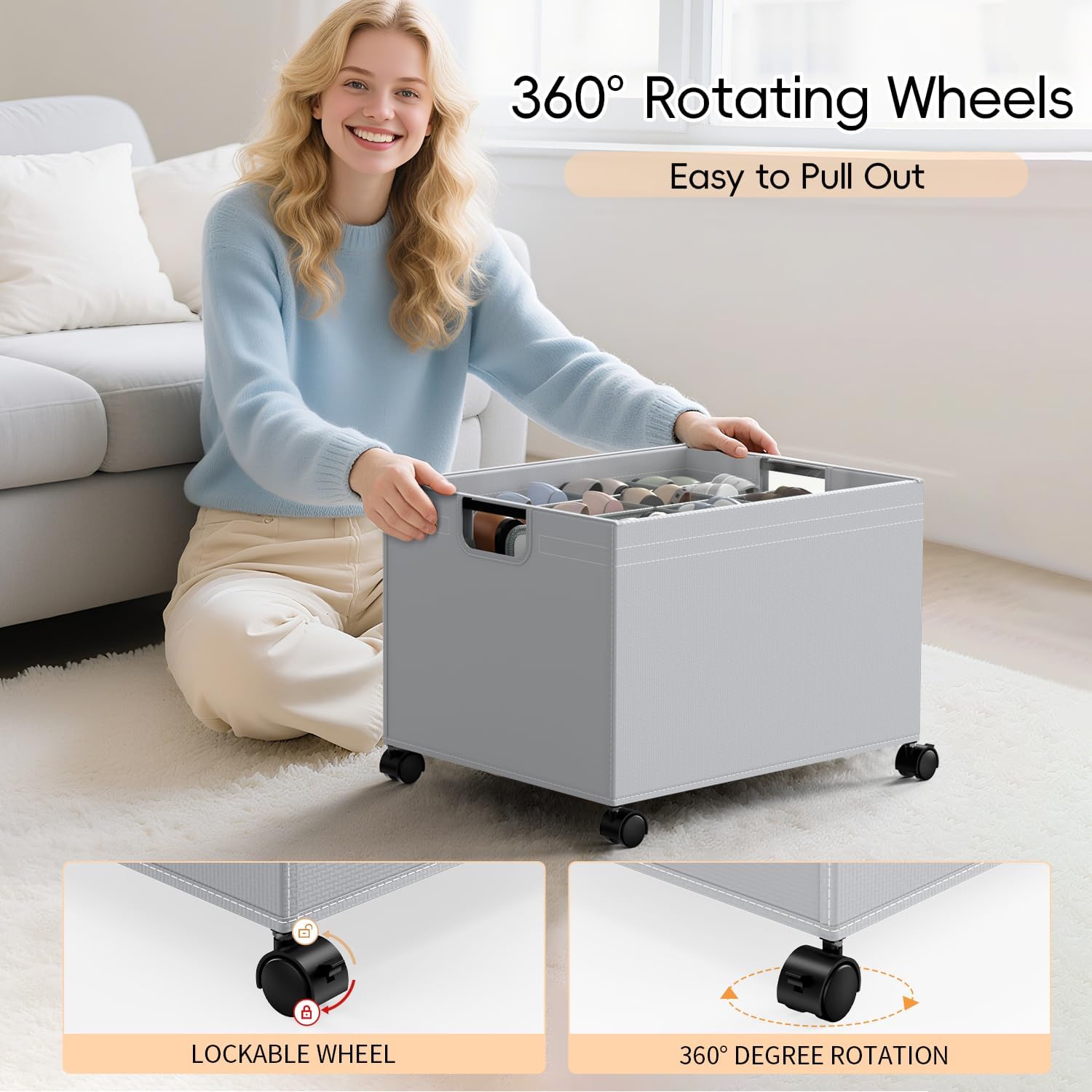 Wheeled Metal Frame Shoe Storage Organizer