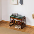 Green Flip Storage Cushioned Shoe Bench