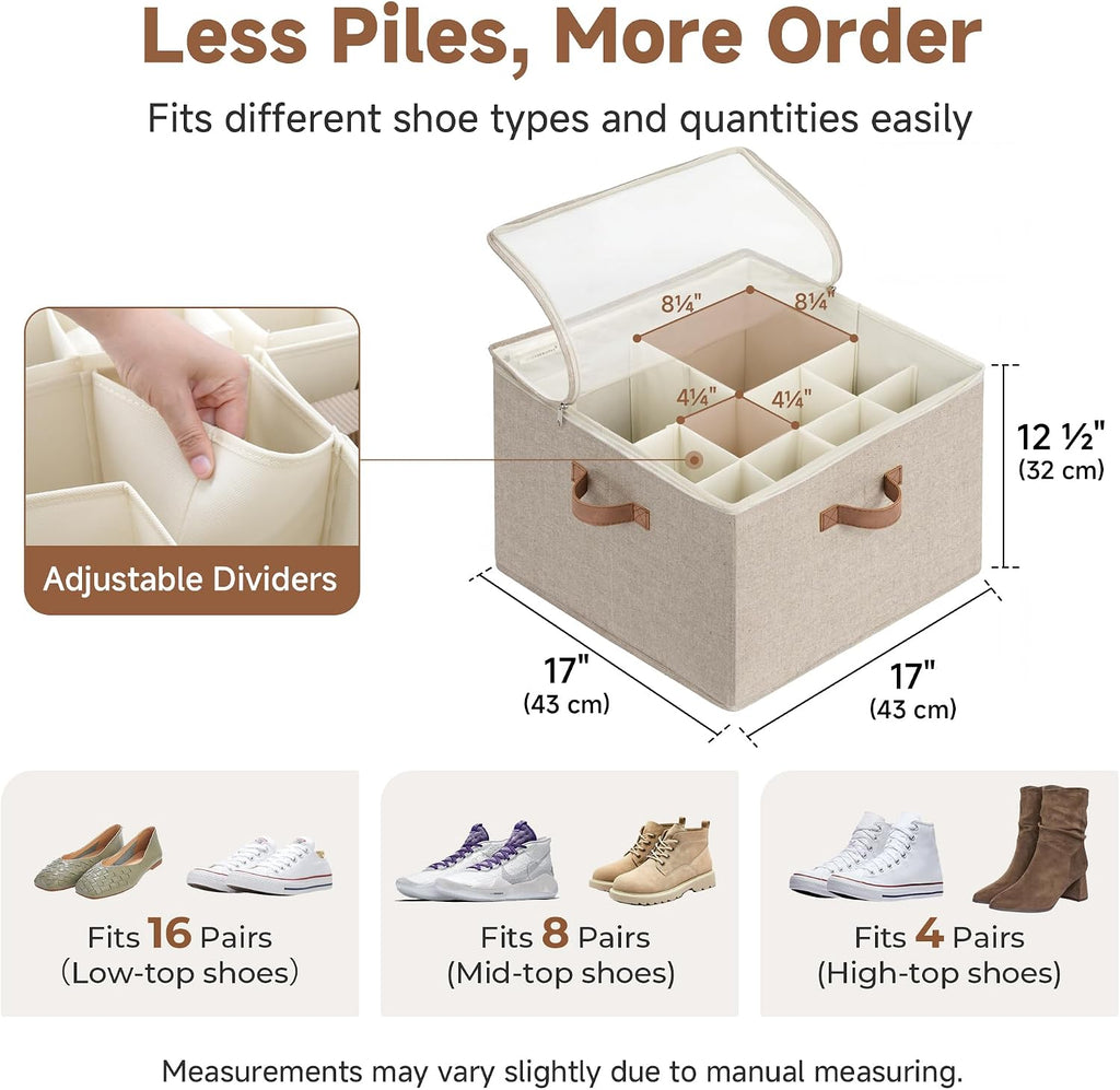 Taupe Foldable Shoe Storage Box