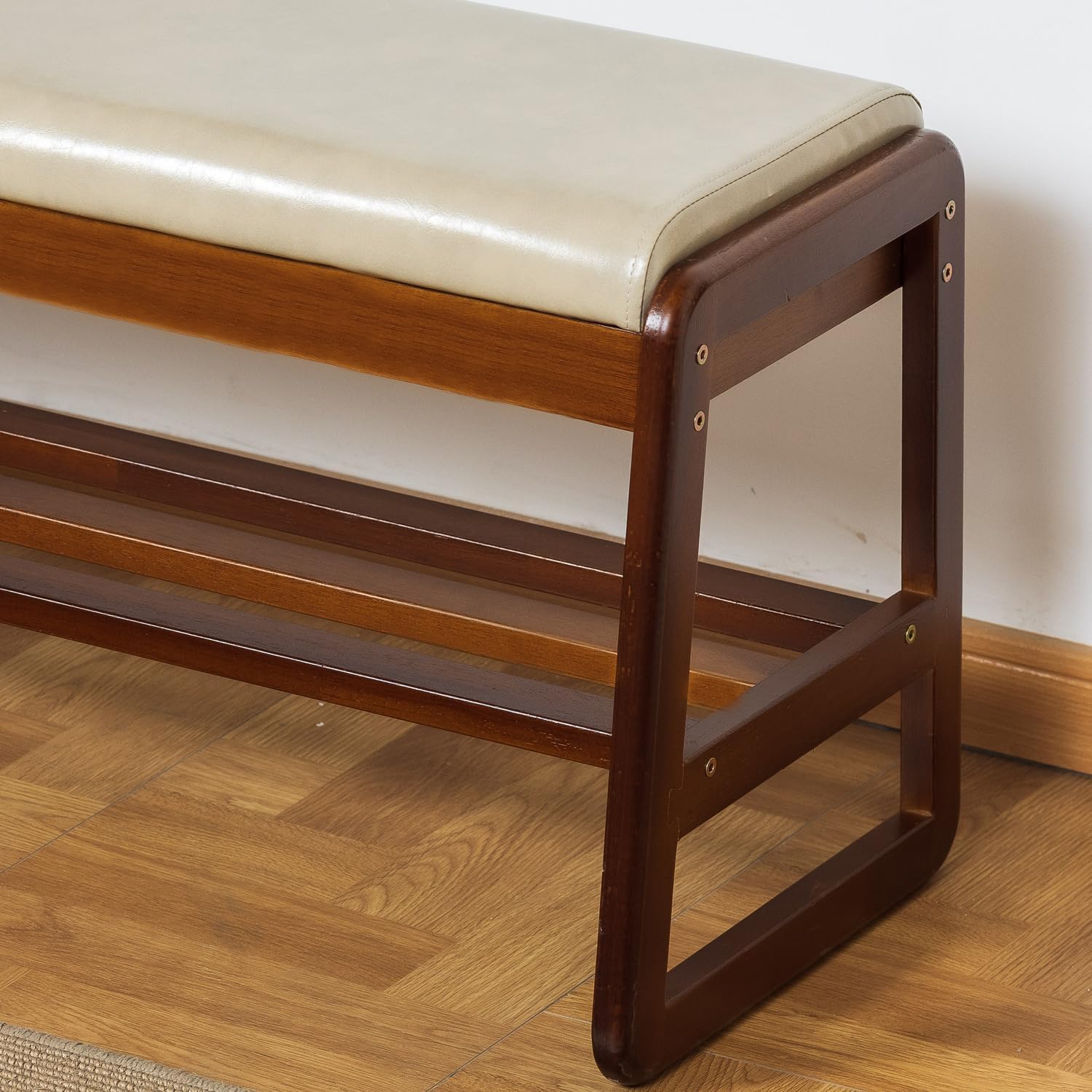 Gray Flip Storage Cushioned Shoe Bench