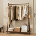 Wood Double Shelf Clothes Rack