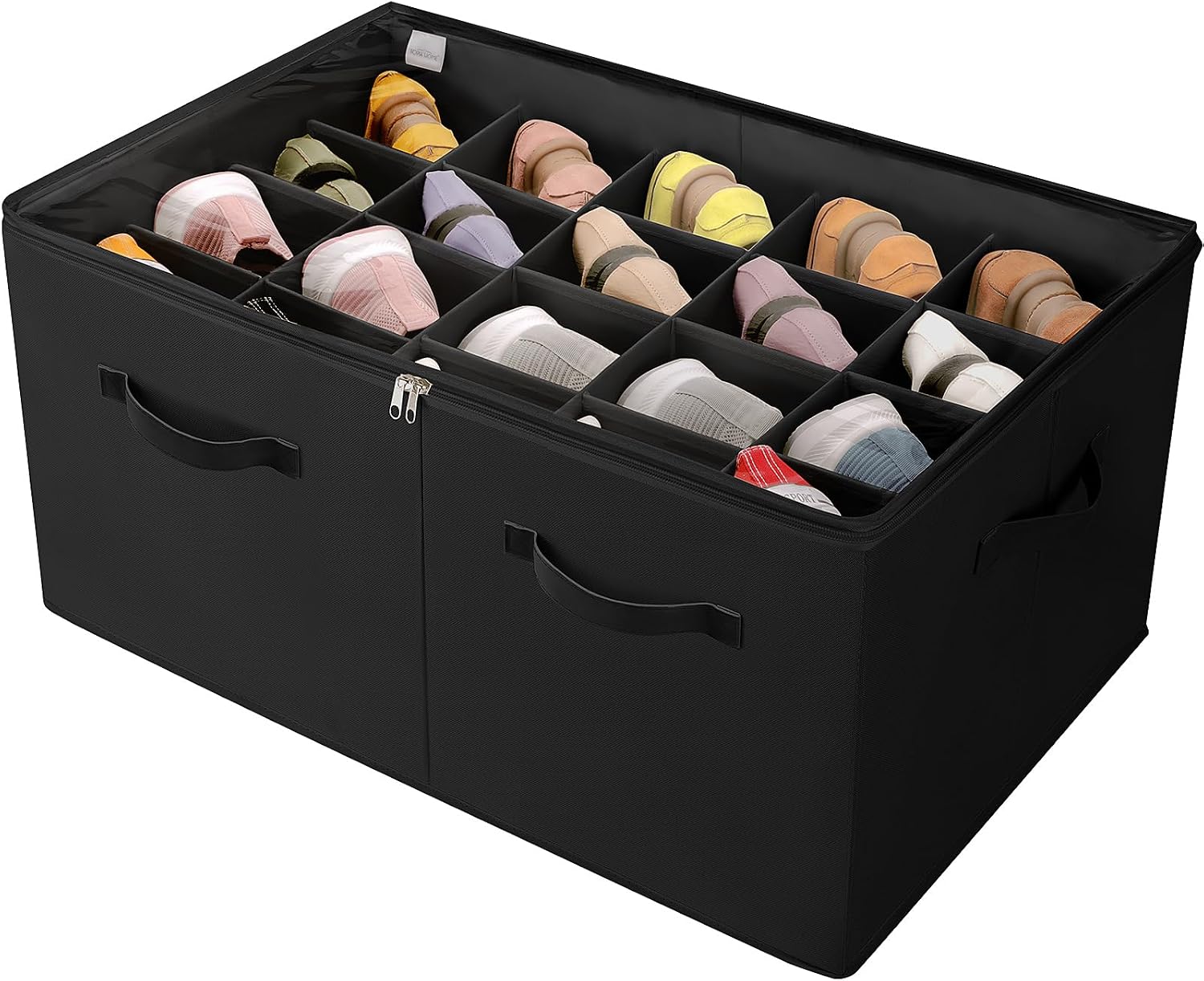 Black Foldable 20 Pairs Shoe Storage Box