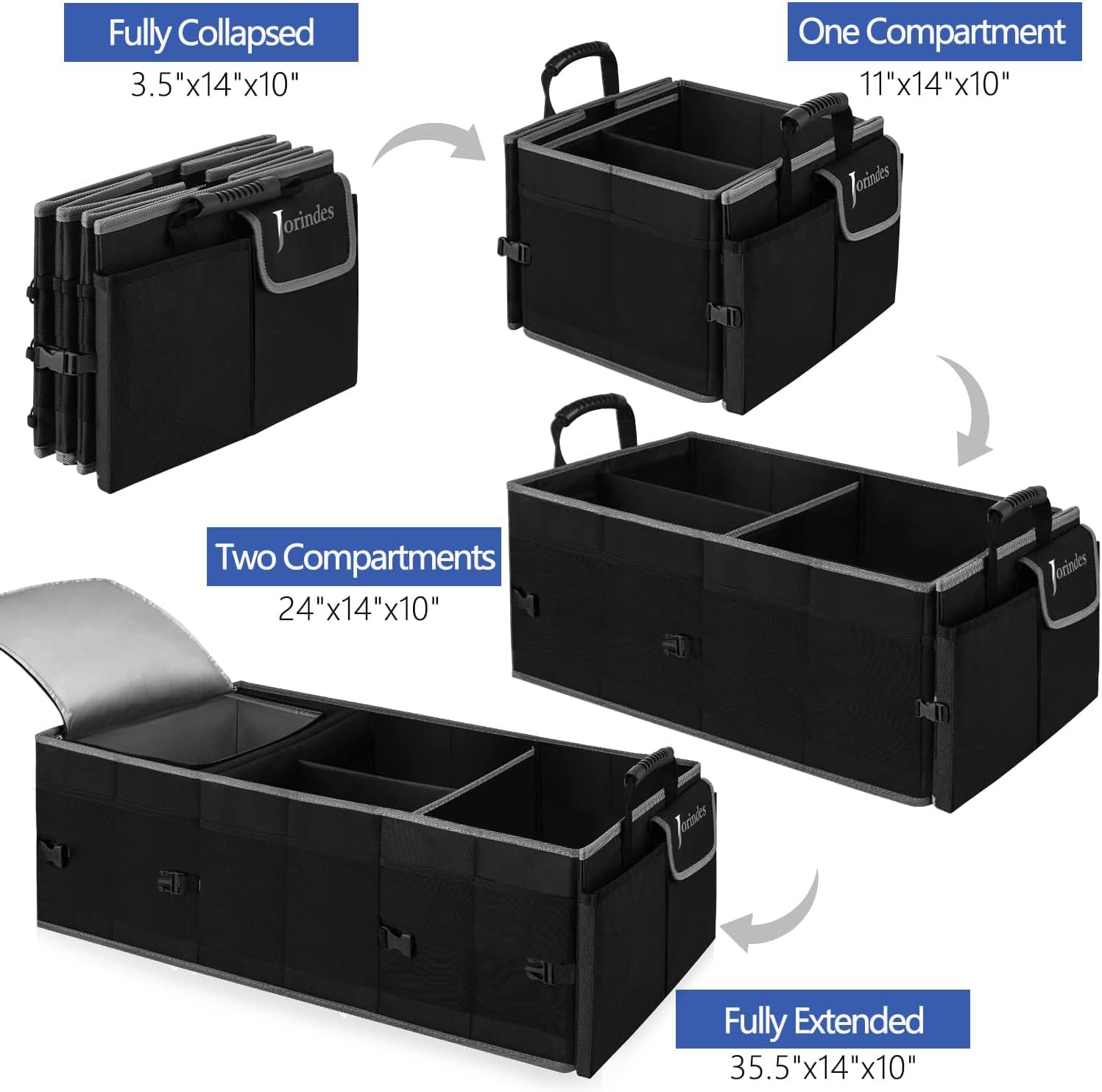 Collapsible Waterproof Car Storage Organizer With Cooler Bag