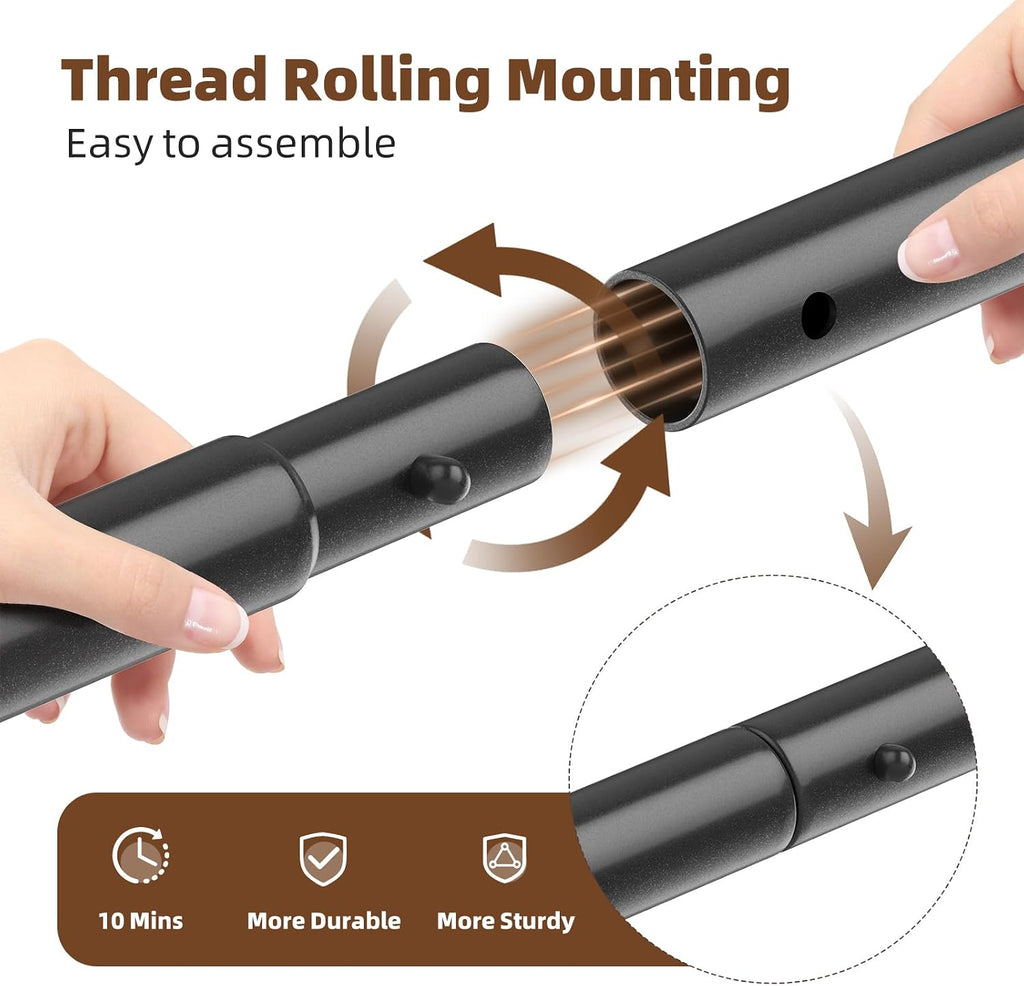 Black Double Rod Rolling Clothing Rack