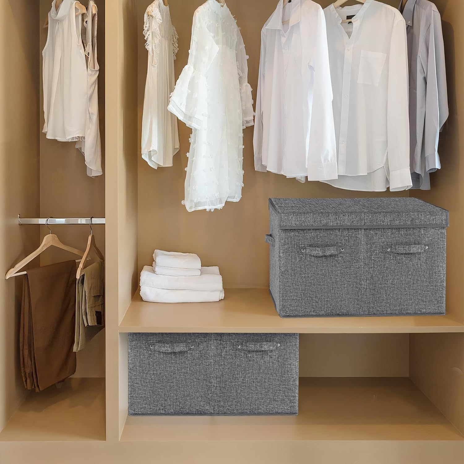 Grey Stackable 16 Pairs Shoe Storage Box