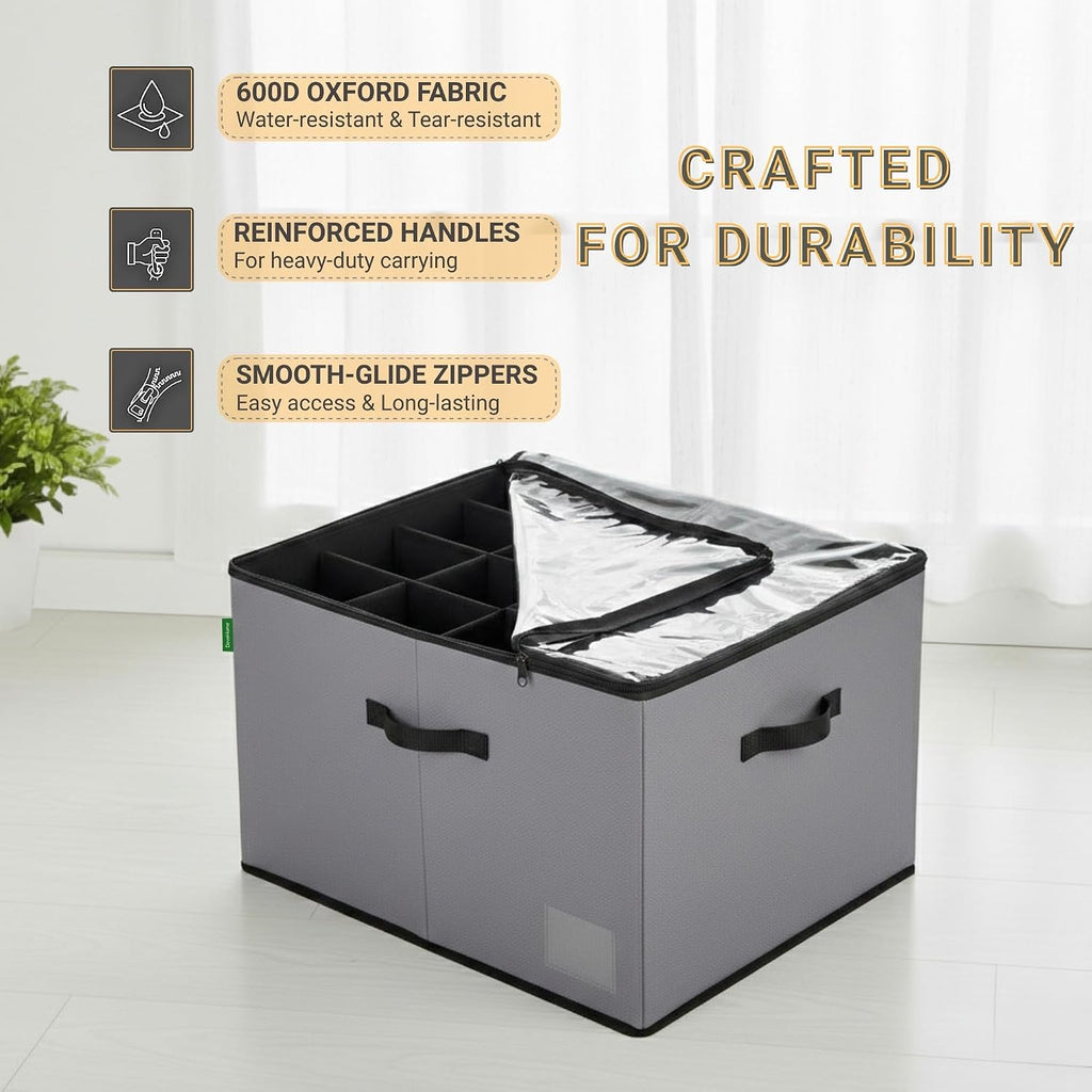 Gray Foldable Fabric Shoe Storage Boxes 2 Pack