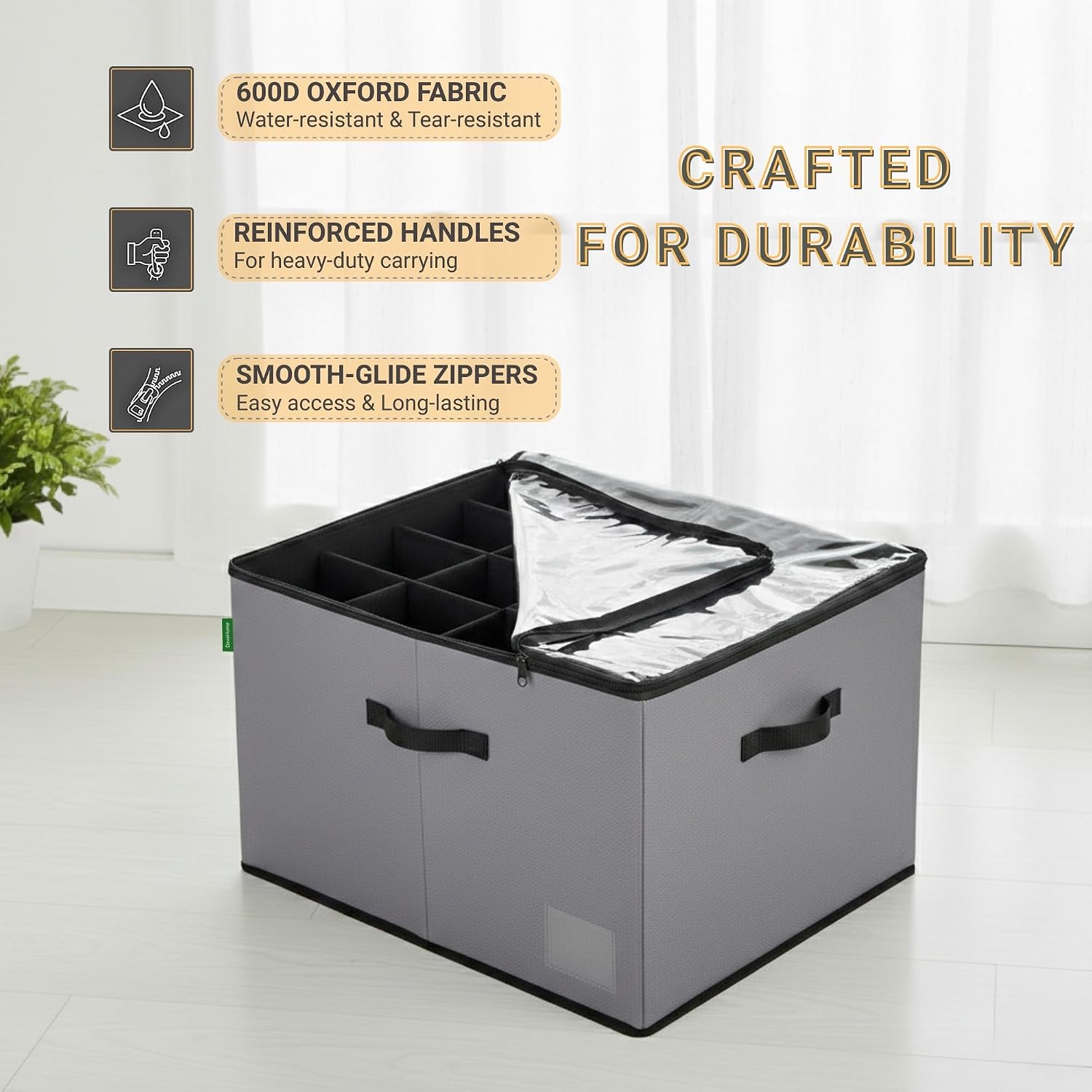 Gray Foldable Fabric Shoe Storage Boxes 2 Pack