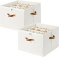 Beige 2 Pack Fabric Shoe Storage Bins