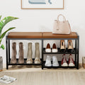 Iron 3-Tier Cushioned Shoe Bench