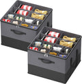 Black Gray 2 Pack Fabric Shoe Storage Bins