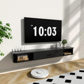 Black 65 Inch Floating TV Cabinet