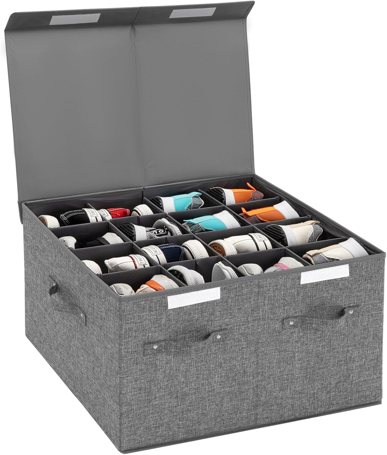 Grey Stackable 16 Pairs Shoe Storage Box