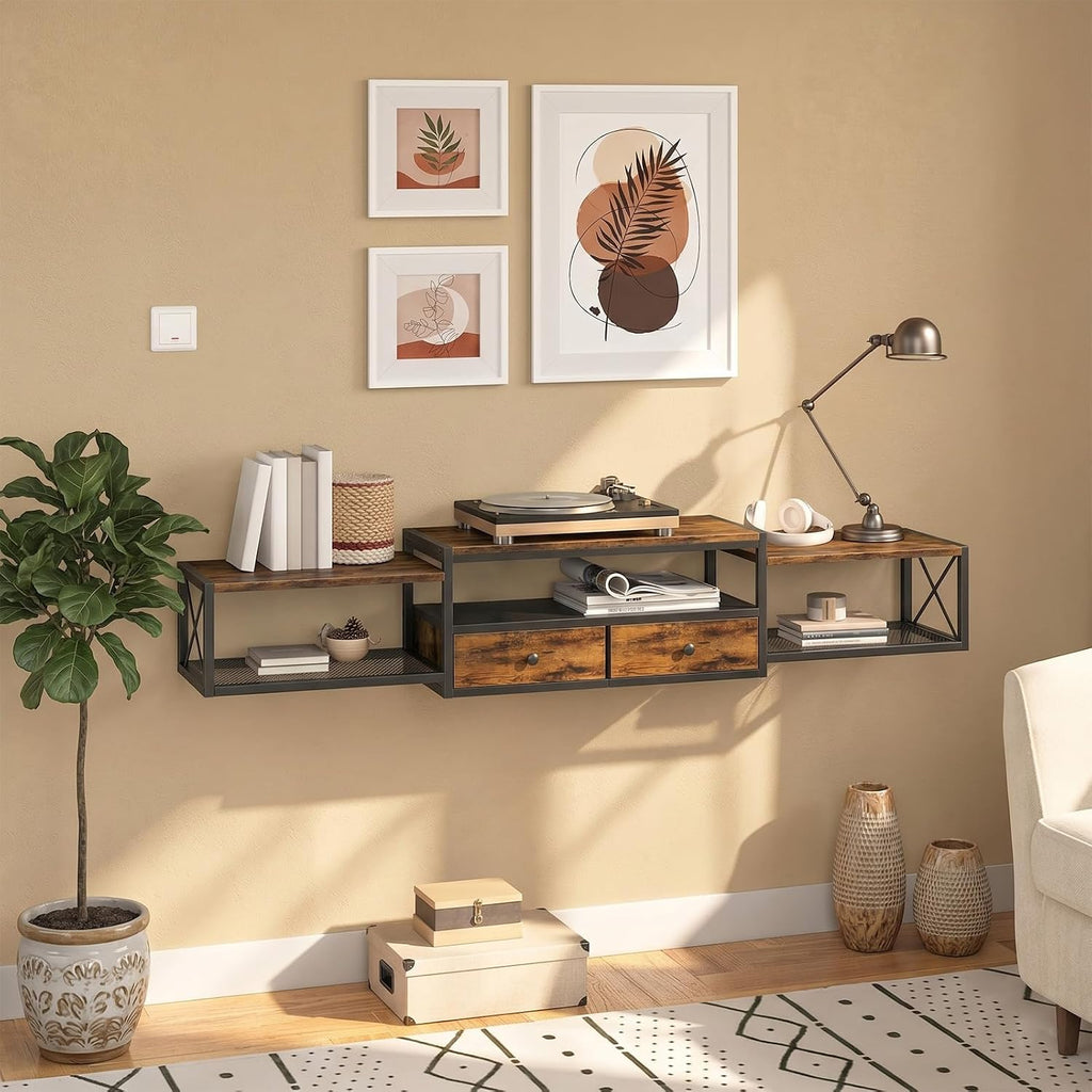 Rustic Brown 55 Inch Floating TV Stand
