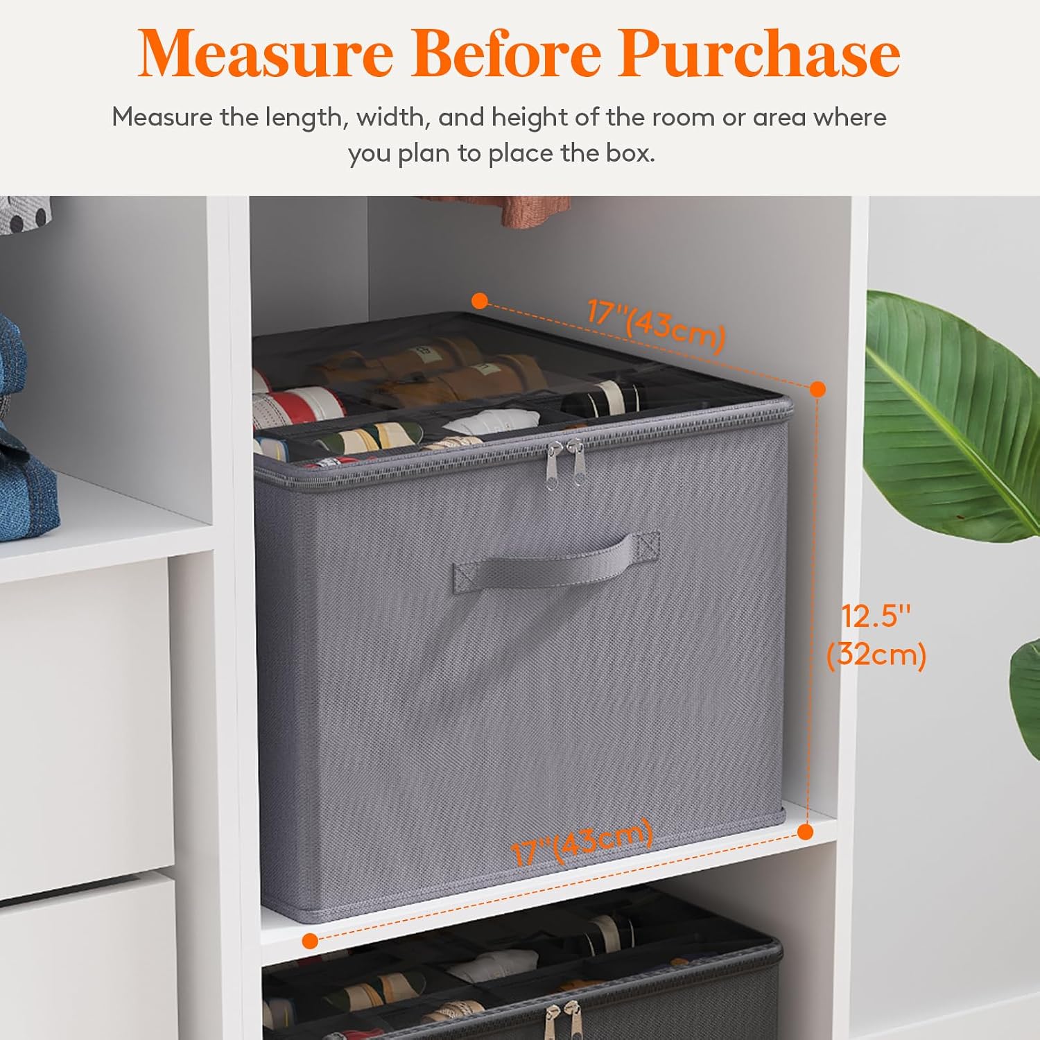 Gray 3 Pack Fabric Shoe Storage Bins