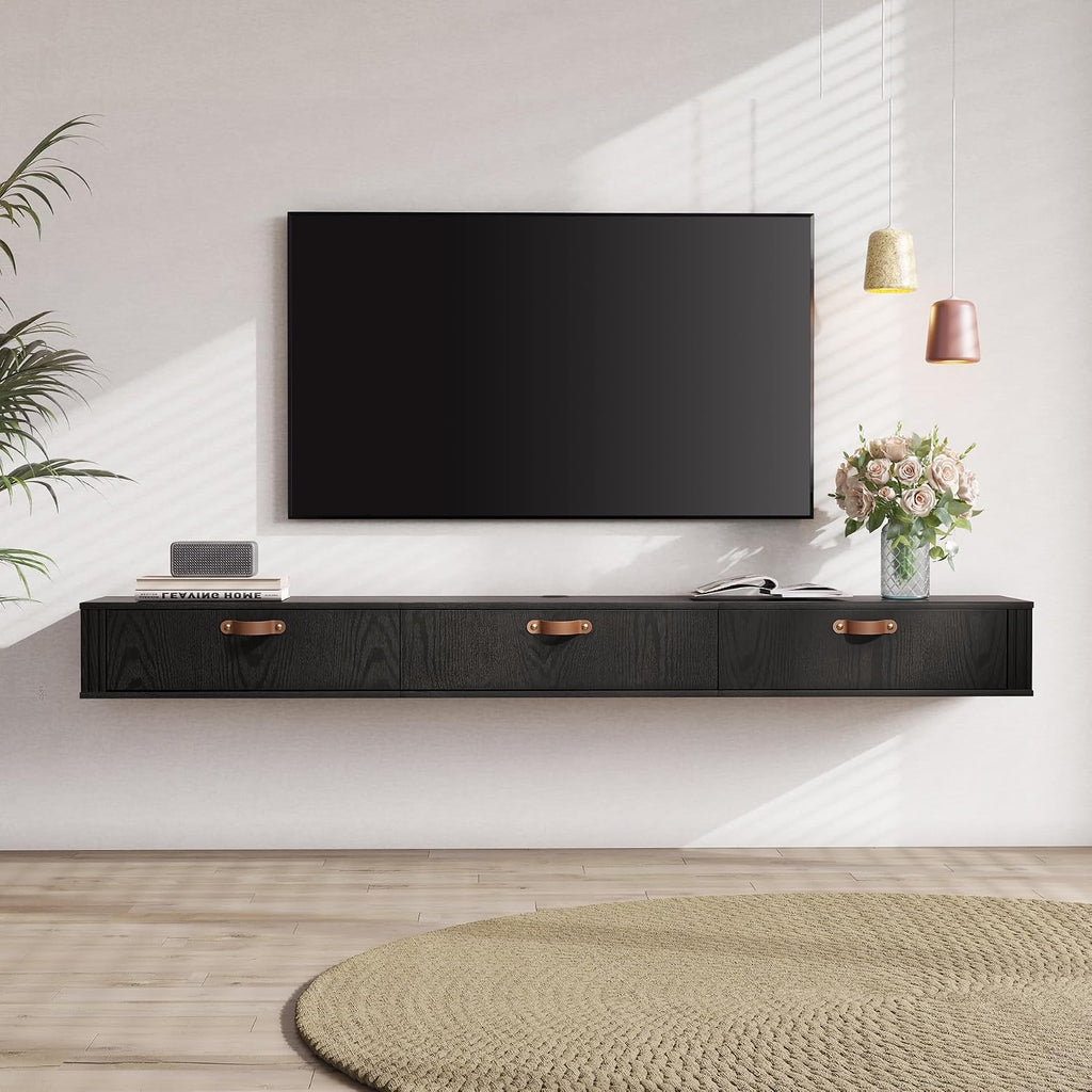 Black Wall Mount Floating TV Stand