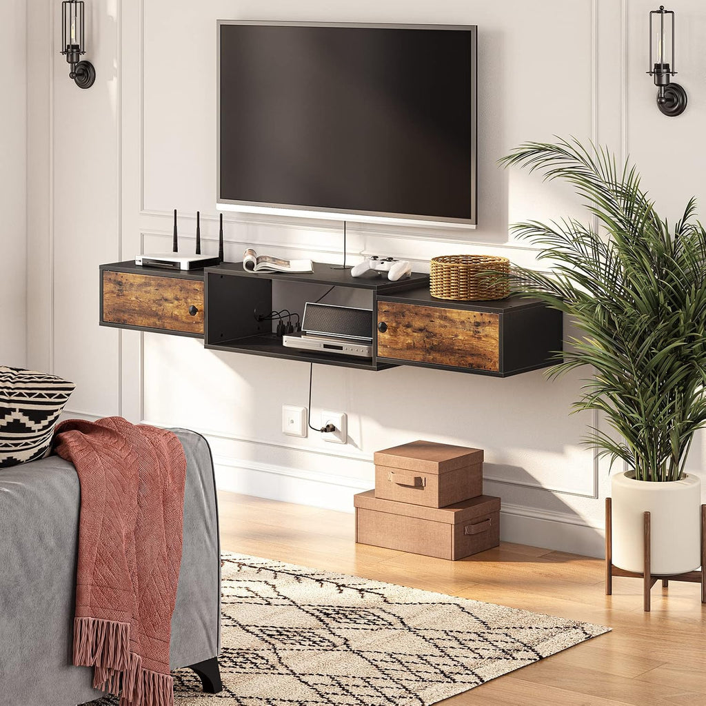 Rustic Brown Floating TV Stand BF11DS01