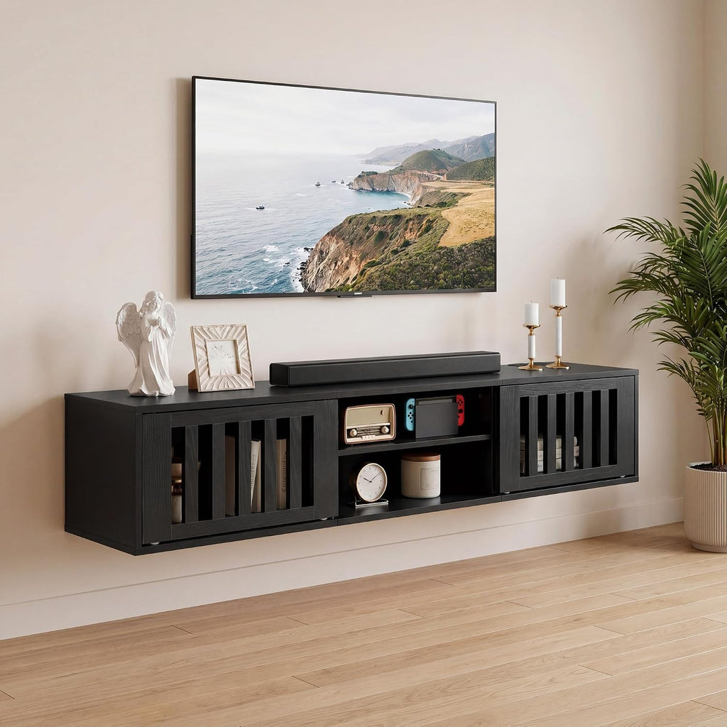 Black 59 Inch Floating TV Stand