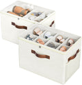 Beige 2 Pack Foldable Shoe Storage Boxes