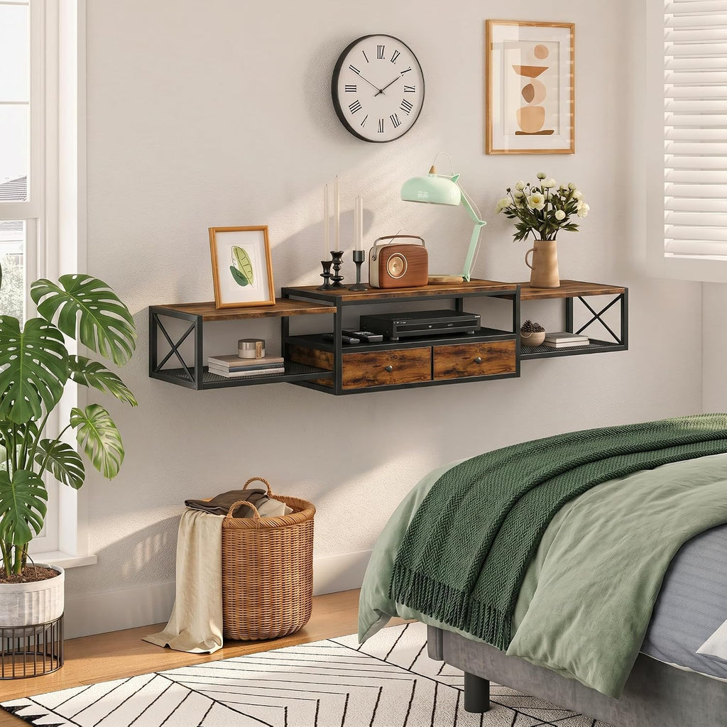 Rustic Brown 55 Inch Floating TV Stand