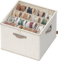 Beige Stackable Fabric Shoe Storage Box