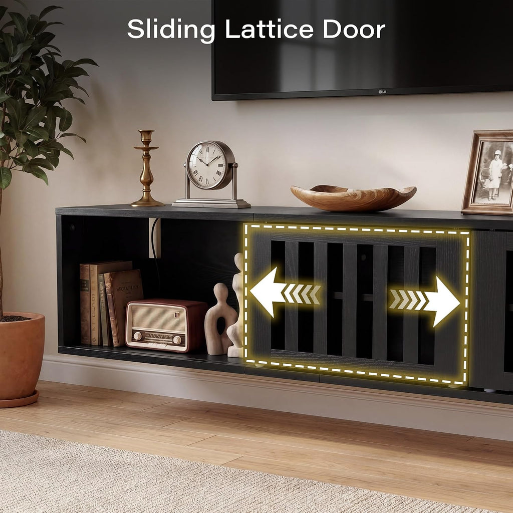 Black 59 Inch Floating TV Stand