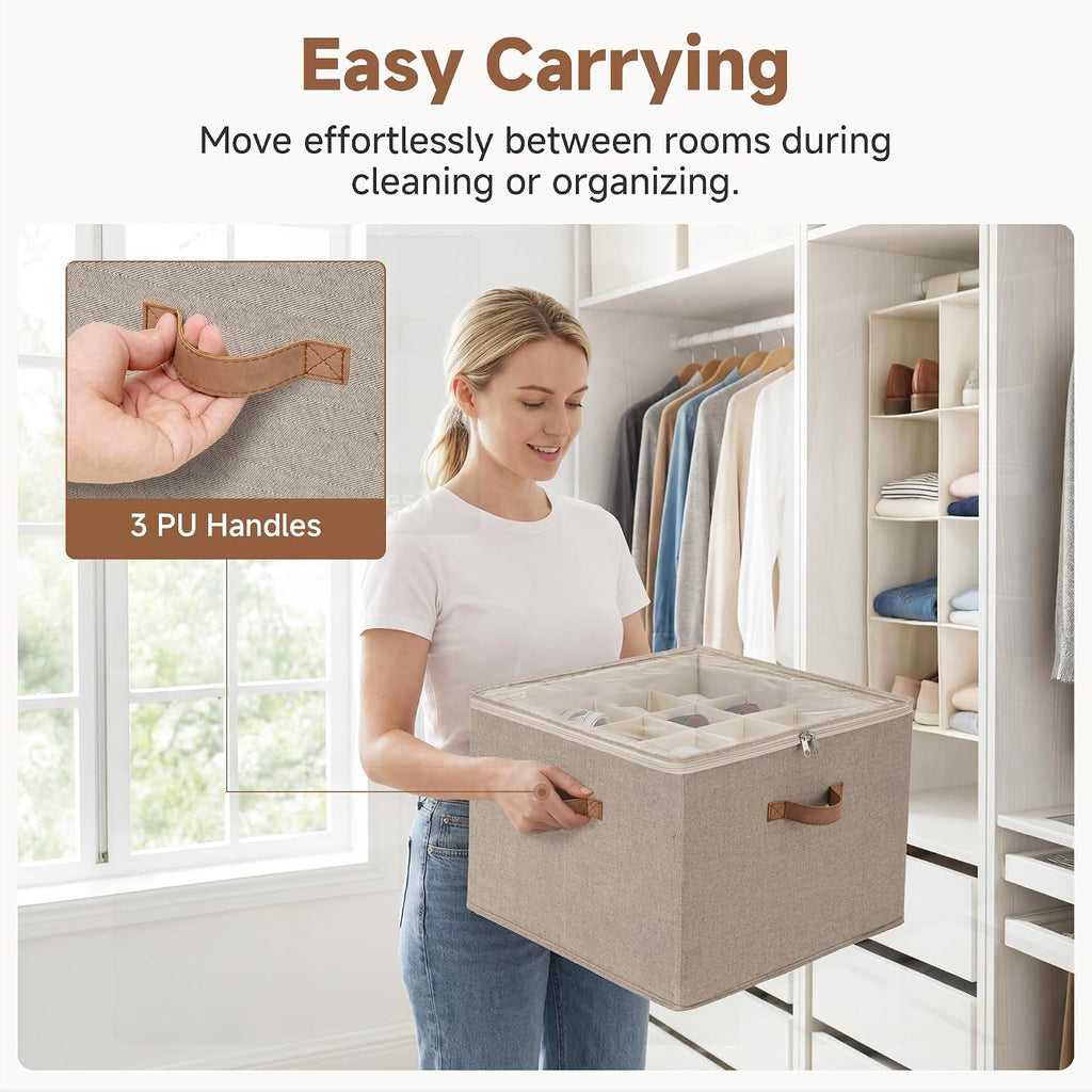 Taupe Foldable Shoe Storage Box