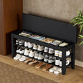 Black Flip Top Cushioned Shoe Bench