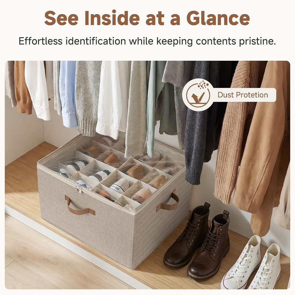 Taupe Foldable Shoe Storage Box