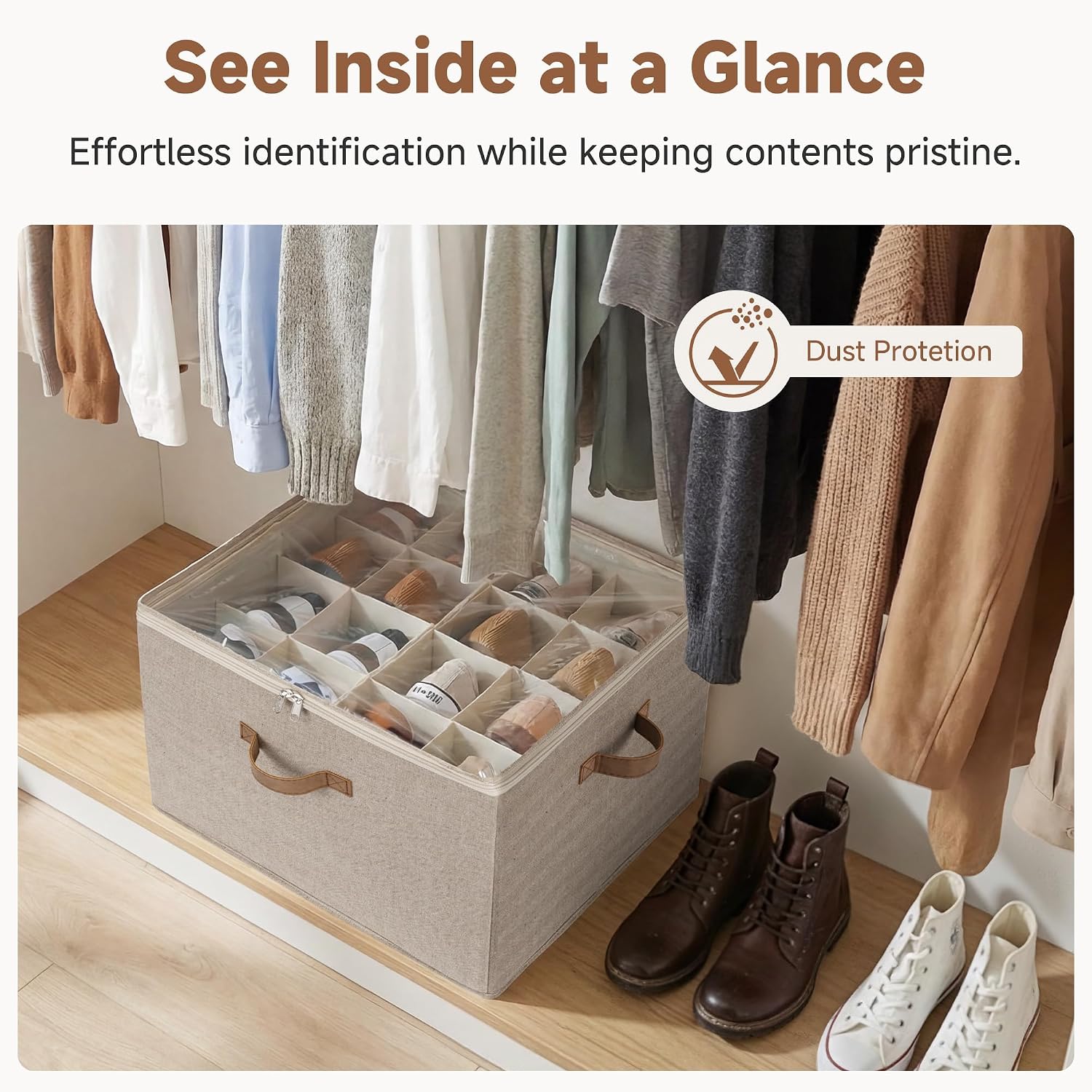 Taupe Foldable Shoe Storage Box