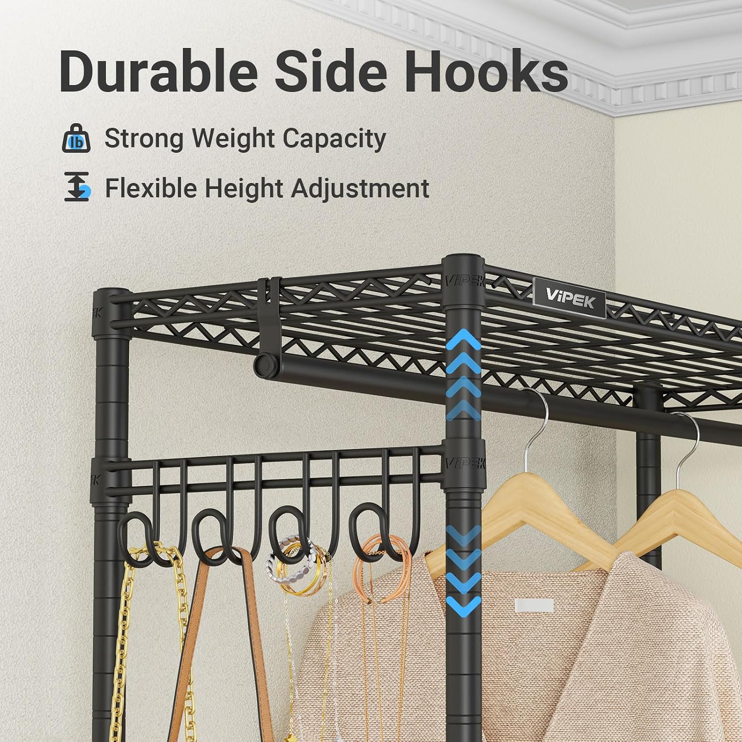 Black R2 Double Rod Rolling Clothes Rack