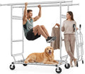Heavy Duty Double Rod Rolling Garment Rack