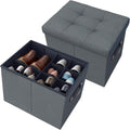 2 Pack Multi-use Storage Ottoman Bench